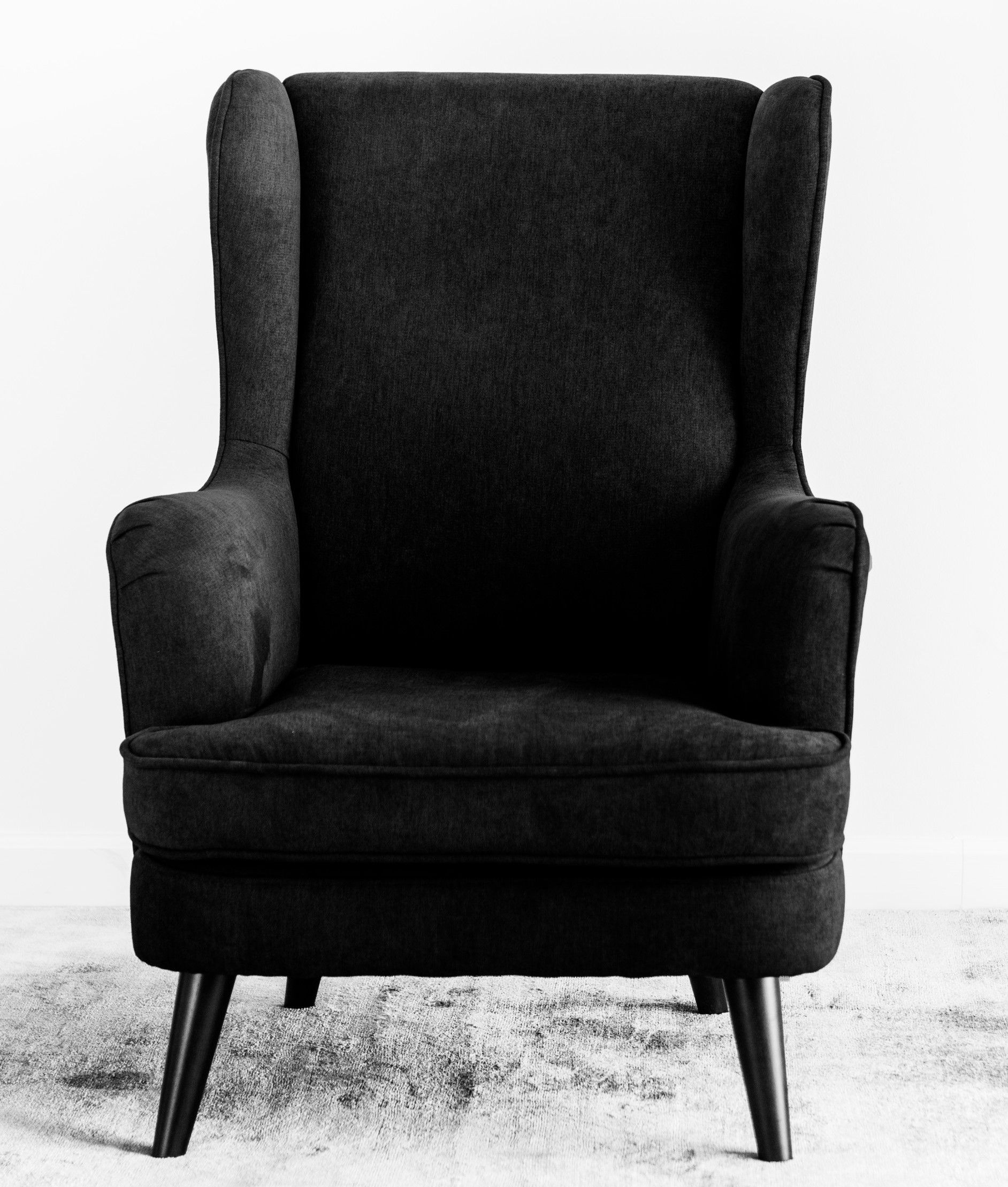 Elegant Black Velvet Wingback